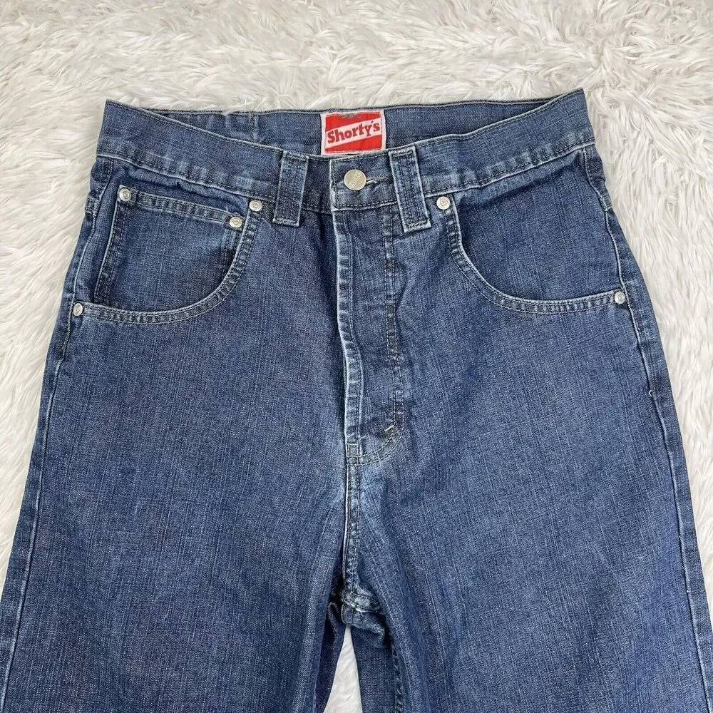 Vintage‎ Y2K Shorty's Skateboards Denim Jeans BAGGY 90s Button Fly Mens Sz 30x29